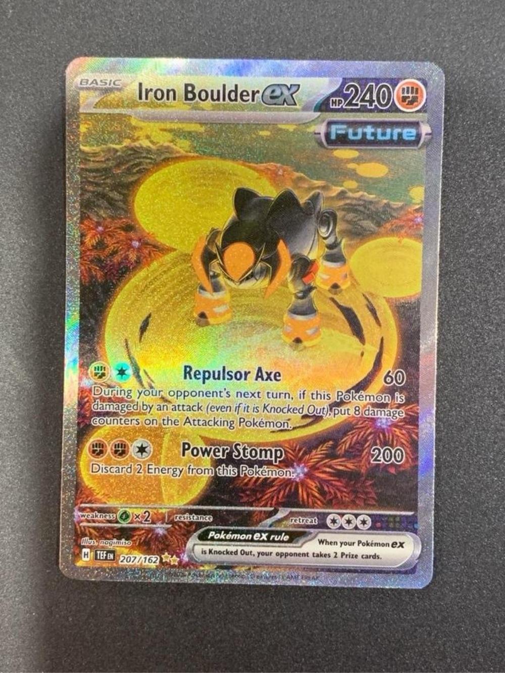 Iron Boulder ex 207/162 SIR Temporal Forces Pokémon Card NM Special Illustration